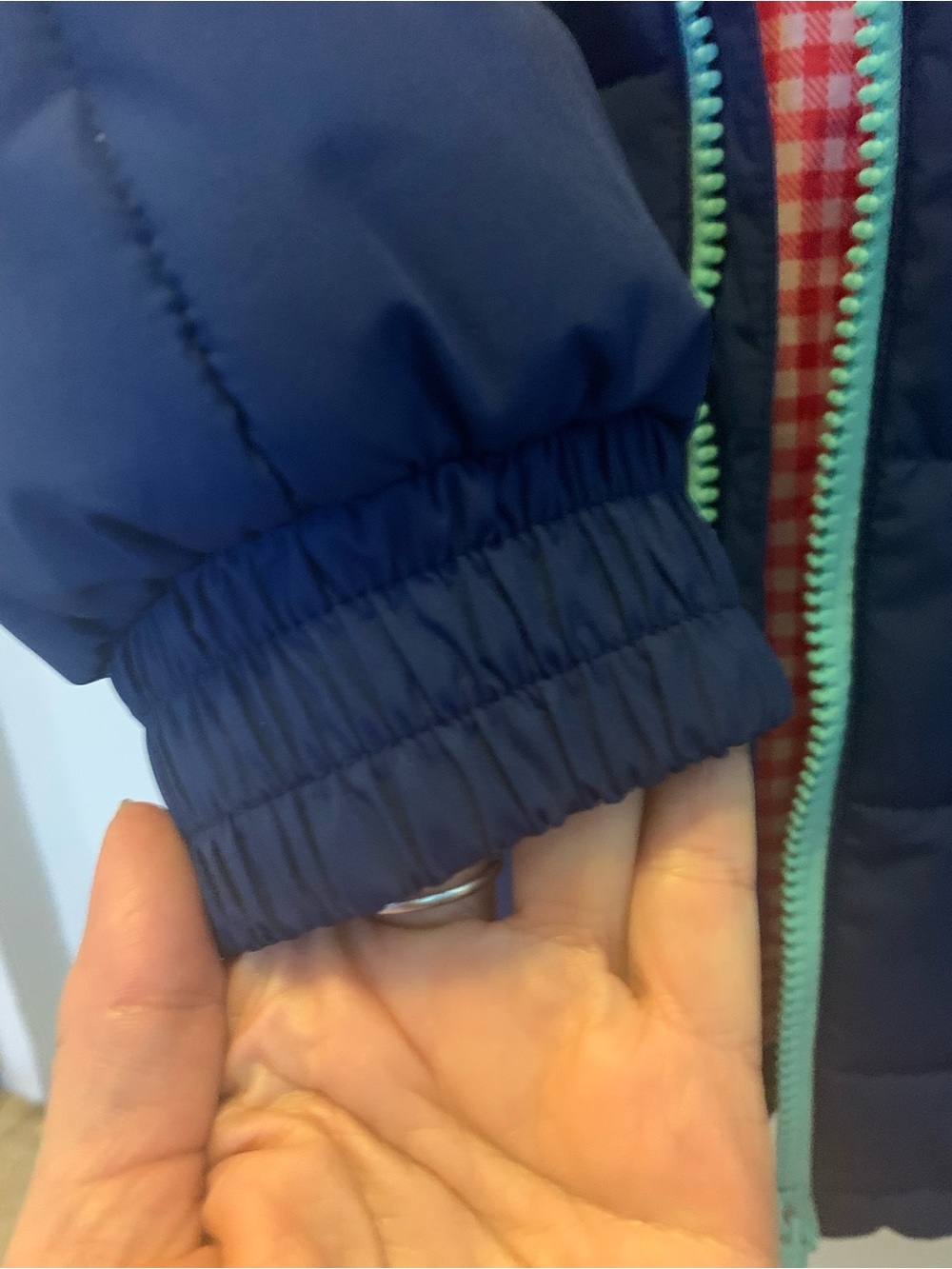 2117 of Sweden Snow Parka/Jacket Hood Blue w/Red Gingham Winter Women Size M/L - Picture 8 of 16